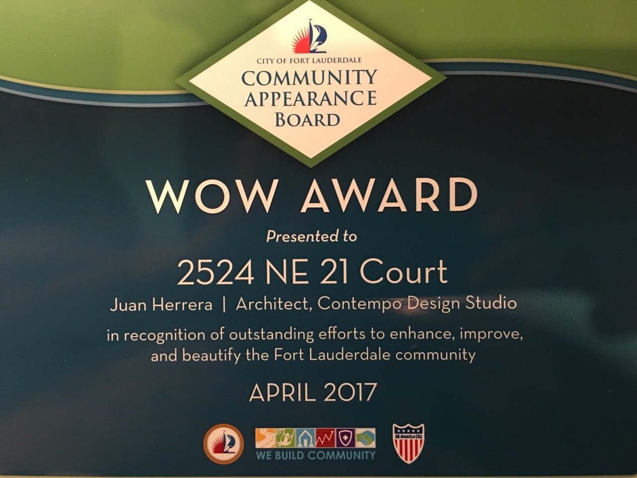WOW House of the Month Award